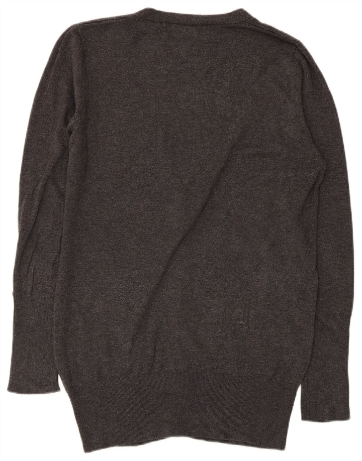 Zara Damen-Cardigan-Pullover UK 14 Large Grau Rayon