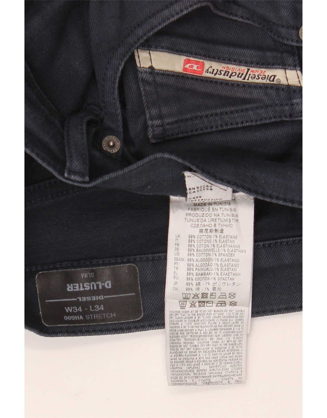 Diesel Herren D-Luster Slim Jeans W34 L34 Marineblau Baumwolle