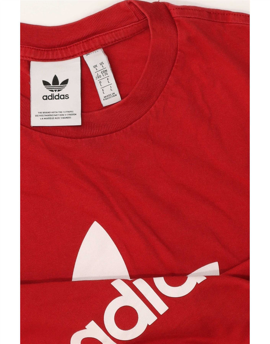 Adidas Herren Grafik T-Shirt Top Große rote Baumwolle