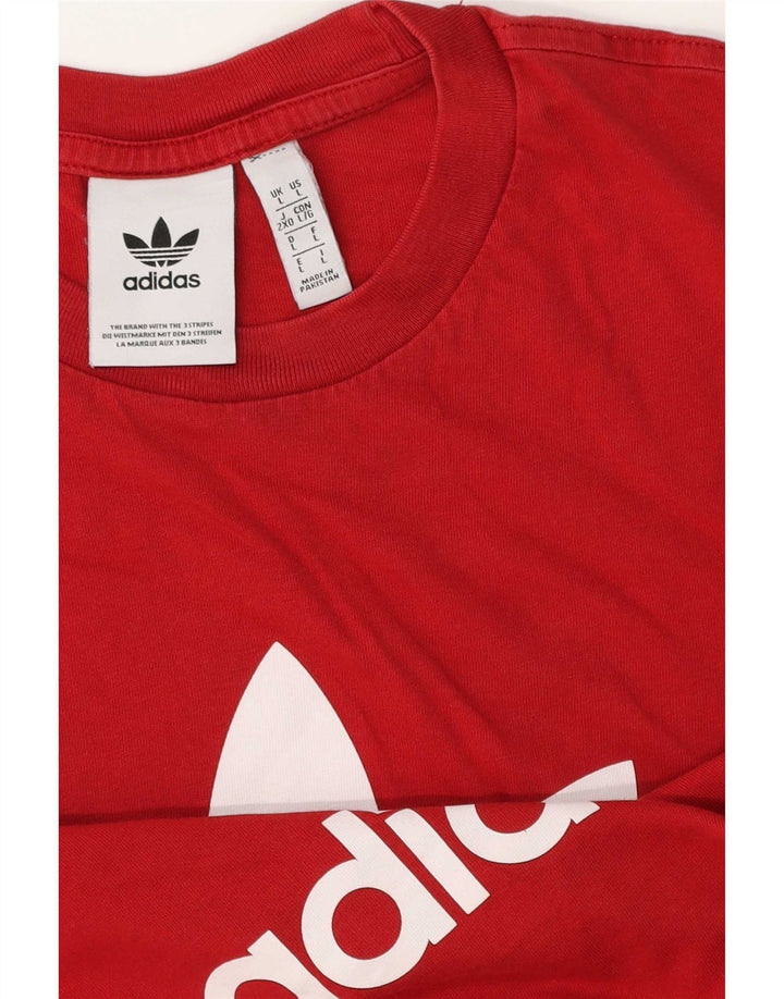 Adidas Herren Grafik T-Shirt Top Große rote Baumwolle