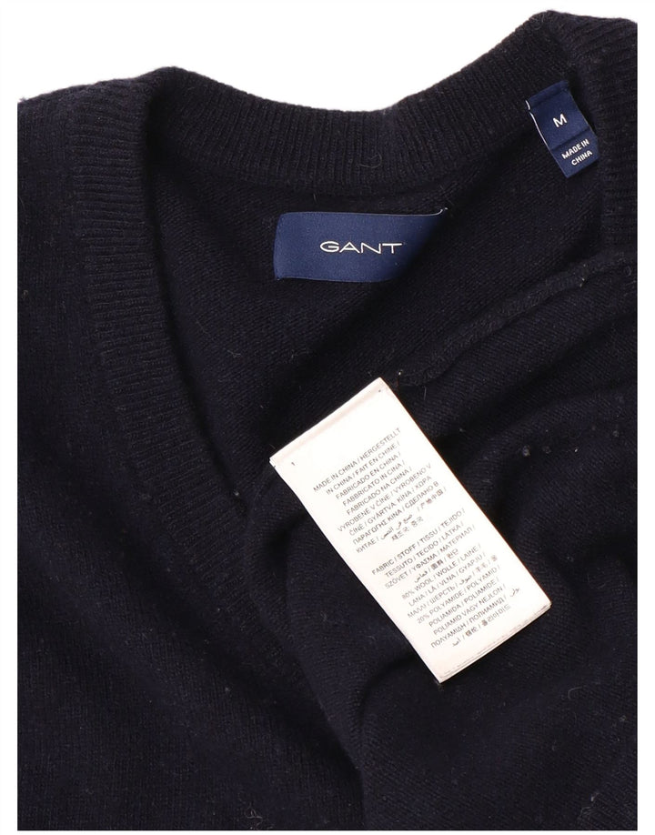 Gant Herren-Pullover mit V-Ausschnitt, mittlere marineblaue Wolle