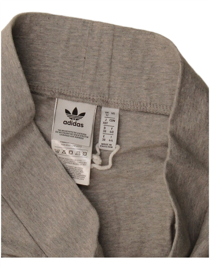 Adidas Damen Leggings UK 12 Mittelgraue Baumwolle