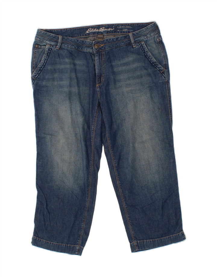 EDDIE BAUER Womens Slightly Curvy Cropped Jeans US 12 Large W38 L22 Blue Vintage Eddie Bauer and Second-Hand Eddie Bauer from Messina Hembry 