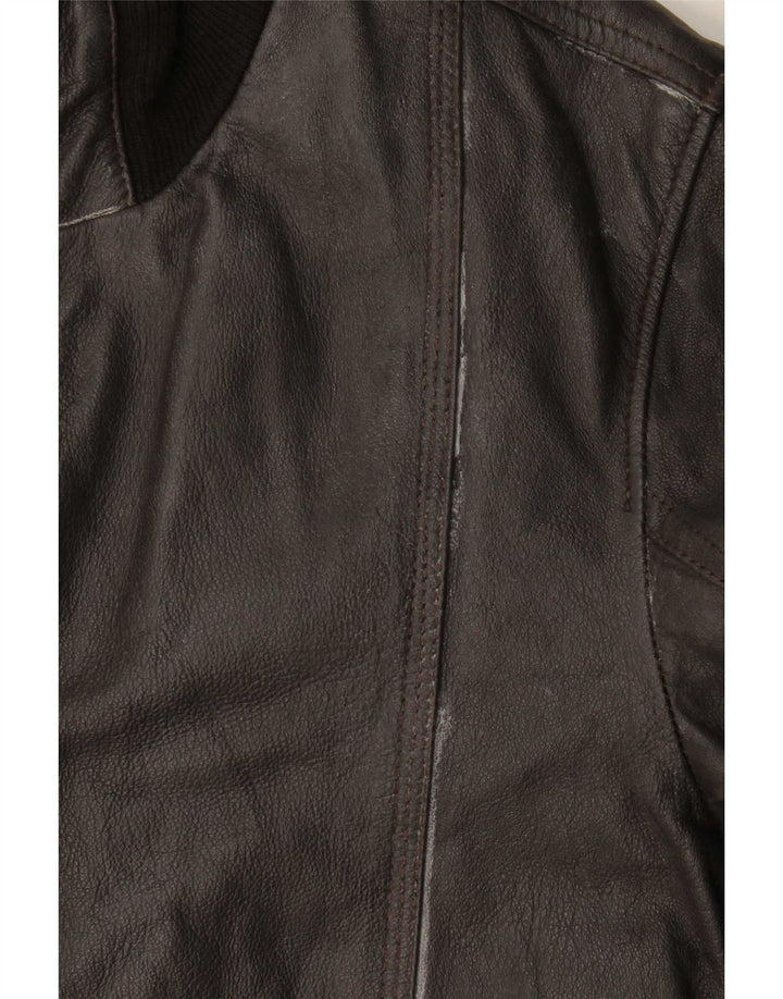 Vintage Herren Bomber Lederjacke UK 36 Kleines braunes Leder