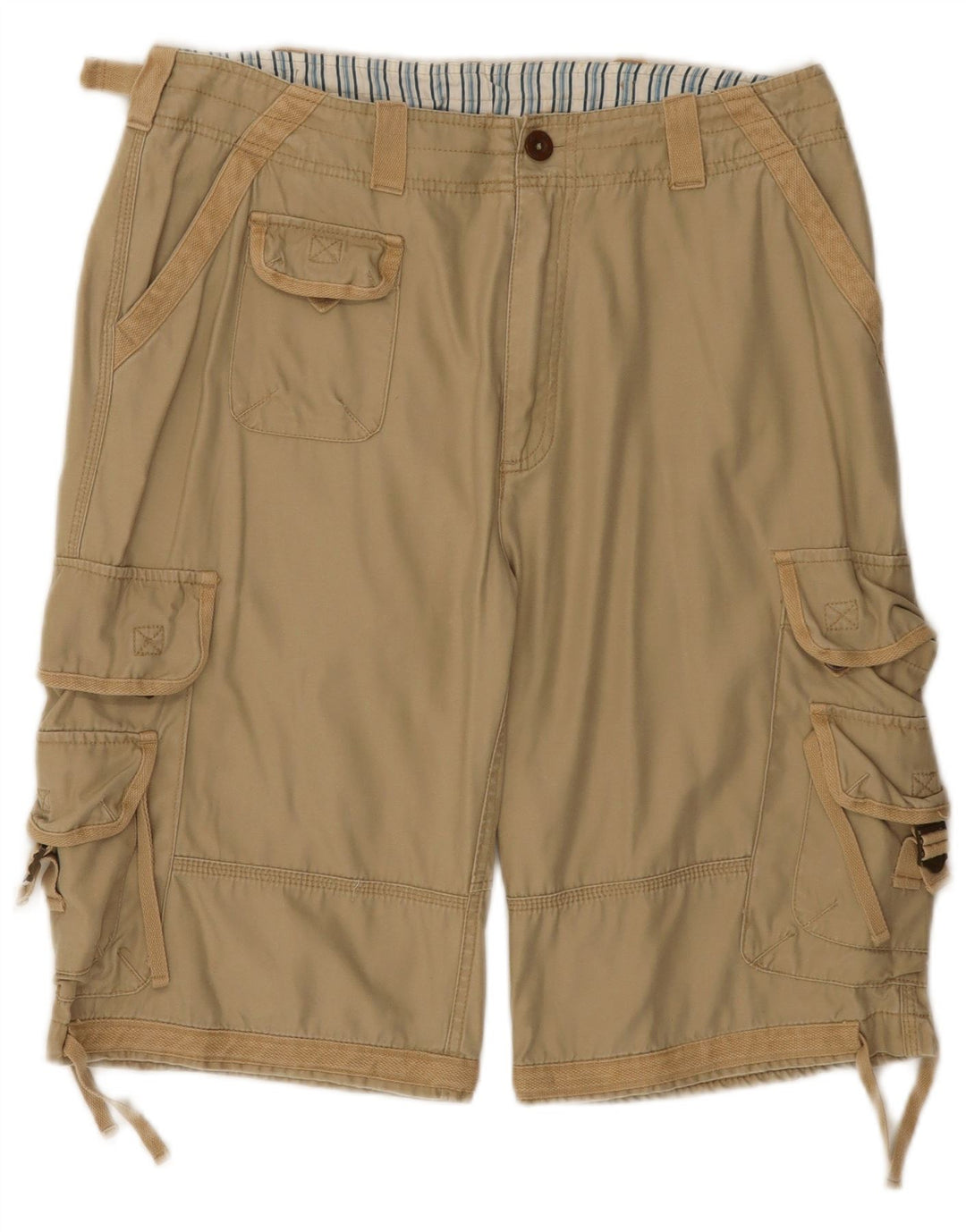 Russell Athletic Herren-Cargoshorts, Größe L, W34, Beige, Baumwolle