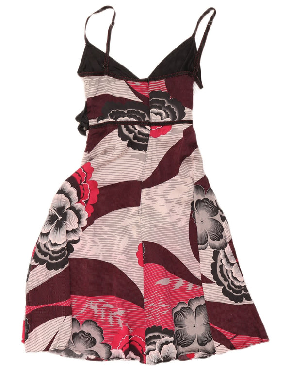Ted Baker Damen ärmelloses A-Linien-Kleid Größe 1 XS Mehrfarbig geblümt