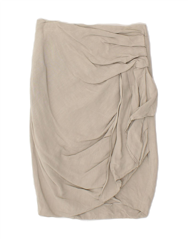 BYBLOS Womens Straight Skirt IT 40 Small W24  Grey Linen Vintage Byblos and Second-Hand Byblos from Messina Hembry 