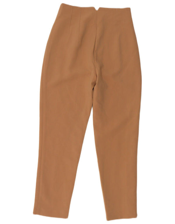 Zara Damen Tapered Chino-Hose, Größe S, W26, L26, Braun, Polyester