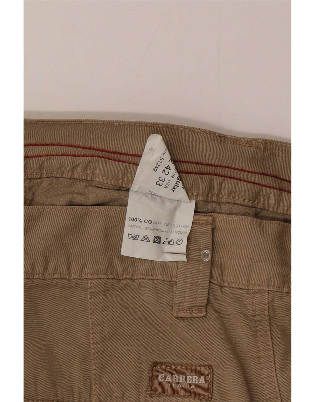 Carrera Herren gerade Cargohose IT 48 Medium W33 L34 Beige Baumwolle
