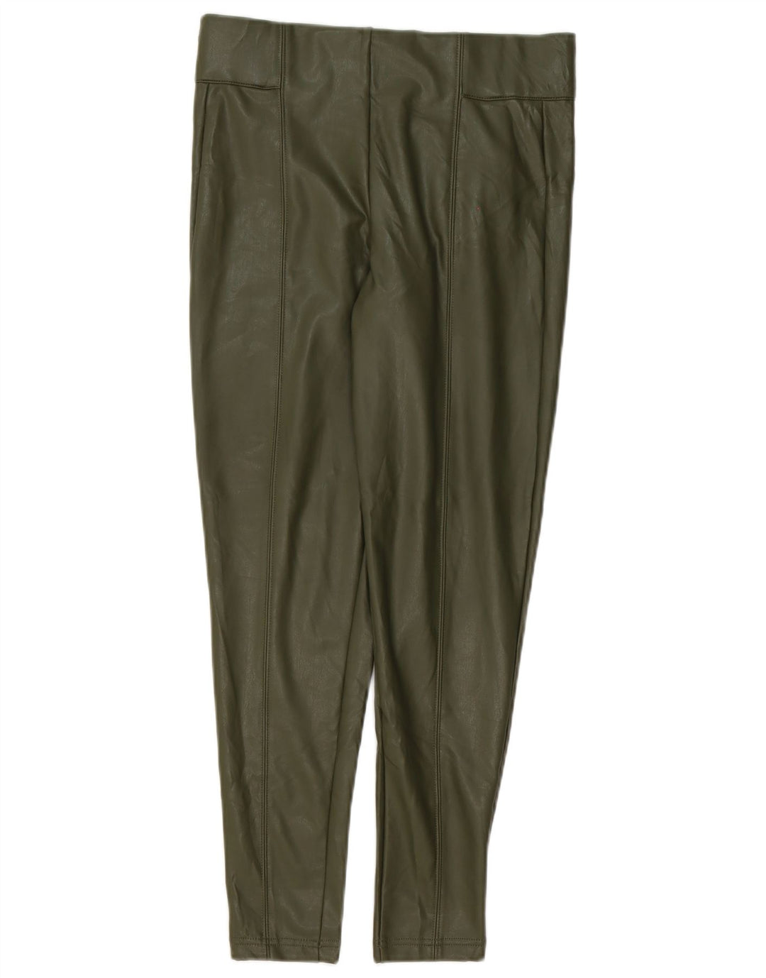 Marks & Spencer Damen-Leggings aus Kunstleder, UK 10, Größe S, Grün, Polyester