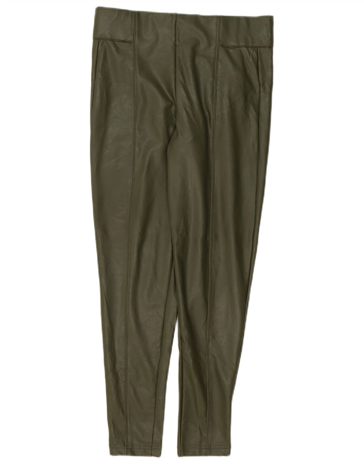 Marks & Spencer Damen-Leggings aus Kunstleder, UK 10, Größe S, Grün, Polyester