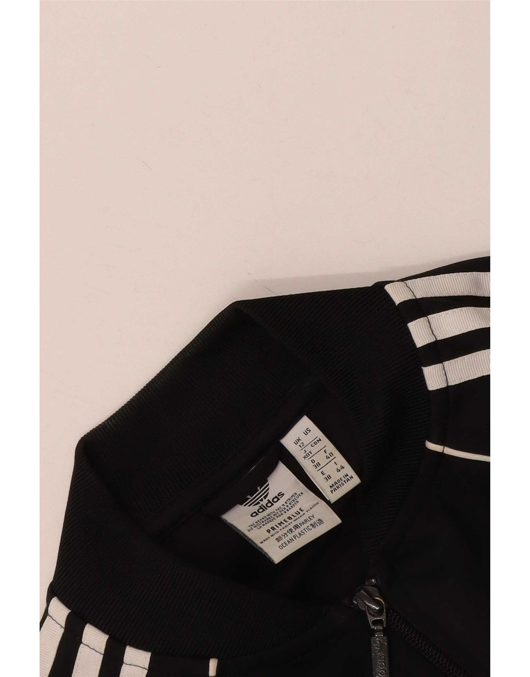 Adidas Damen Prime Blue Trainingsanzug Top Jacke UK 12 Medium Schwarz