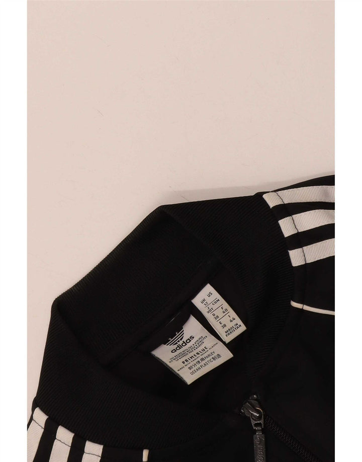 Adidas Damen Prime Blue Trainingsanzug Top Jacke UK 12 Medium Schwarz