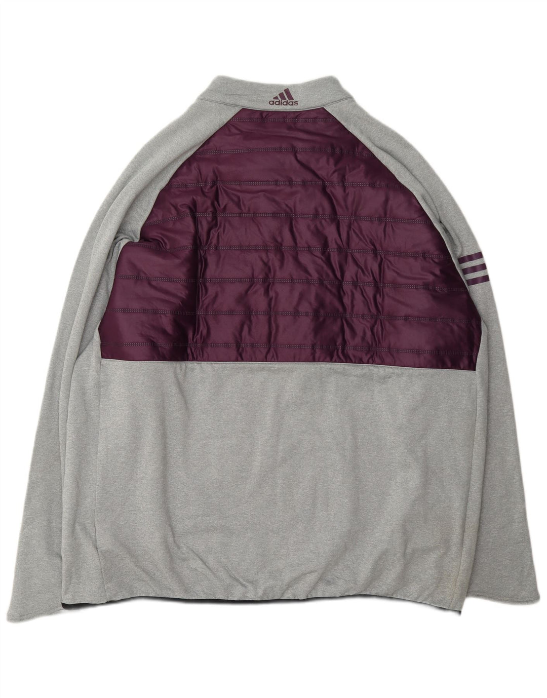 Adidas Herren-Pullover-Trainingsanzug mit Reißverschluss, 2XL, graues Colourblock-Polyester