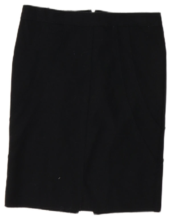 Paoloni Damen Bleistiftrock IT 40 Small W28 Schwarze Schurwolle
