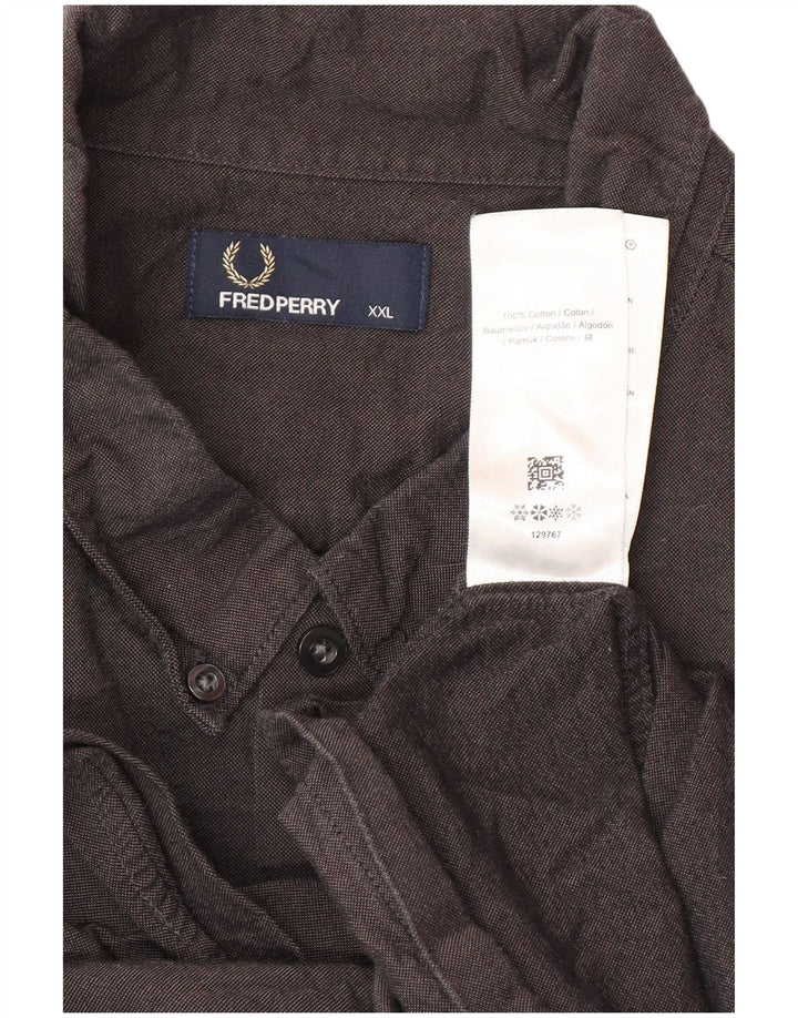 Fred Perry Herrenhemd 2XL Grau Baumwolle