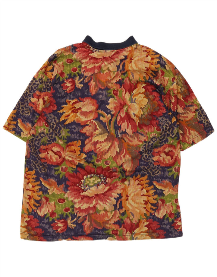 Paul & Shark Herren-Poloshirt, groß, mehrfarbig, Blumenmuster, Baumwolle