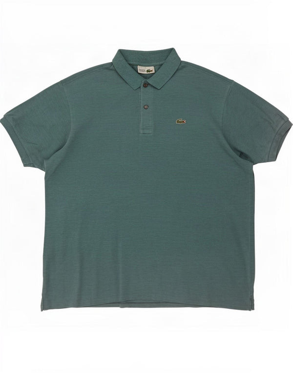 Lacoste Herren-Poloshirt, Größe 7 2XL, blau gefleckte Baumwolle