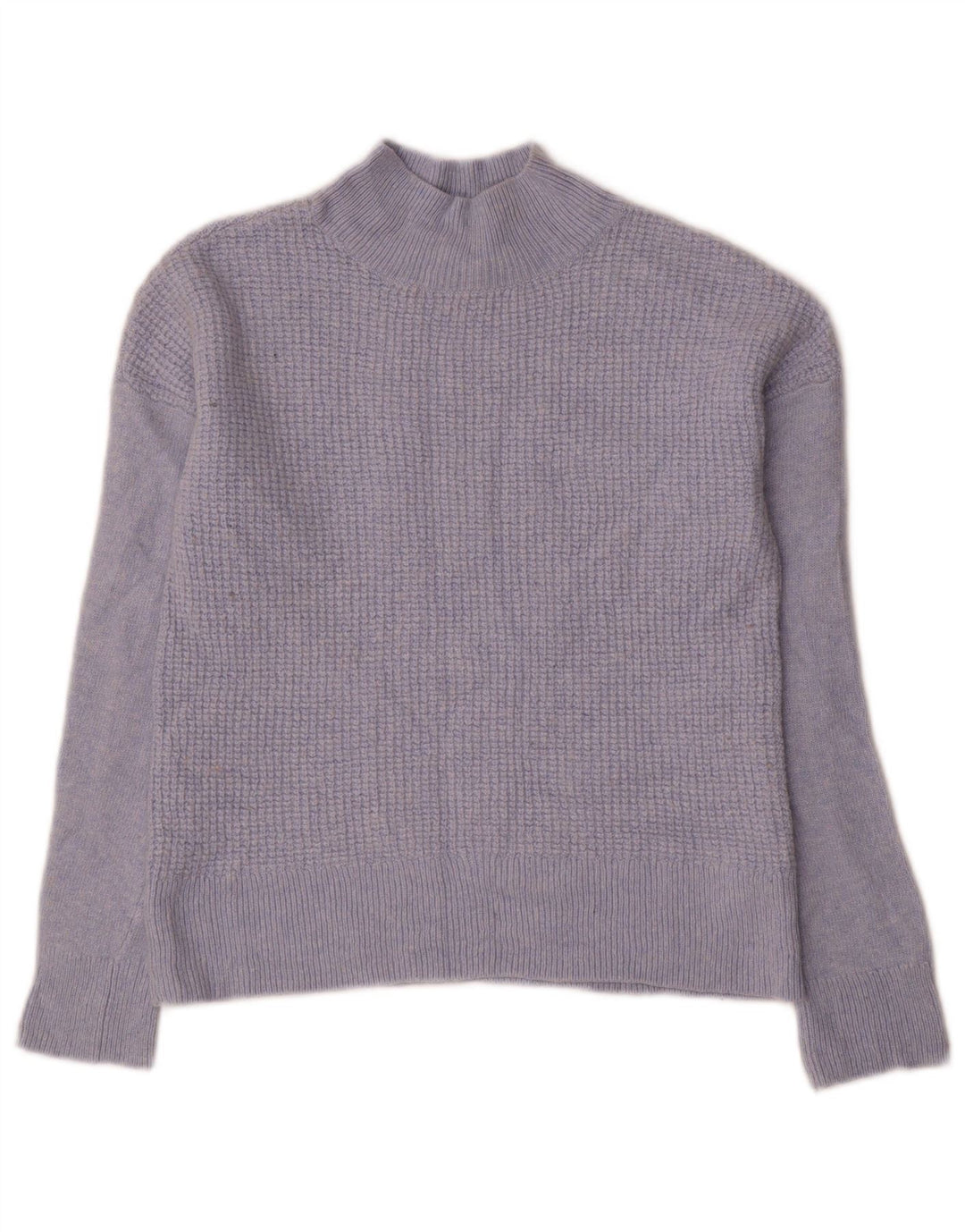 Hobbs Damen Crop Rollkragenpullover Pullover UK 12 Mittelblaue Viskose