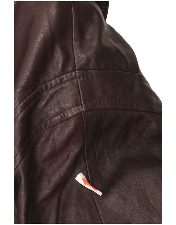 Vintage Damen Lederjacke IT 42 Medium Burgund Leder