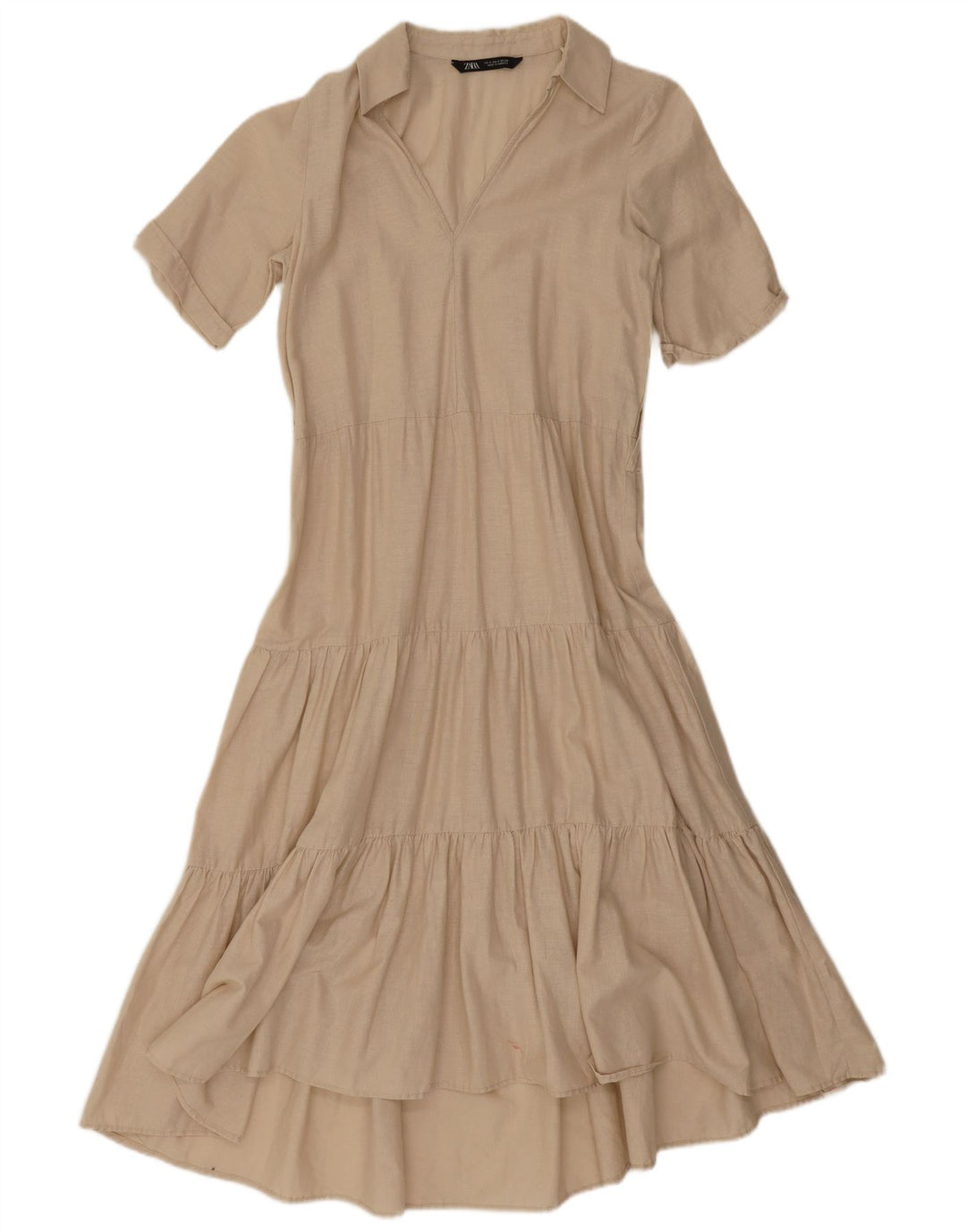 Zara Damen A-Linien-Kleid UK 10 Small Beige