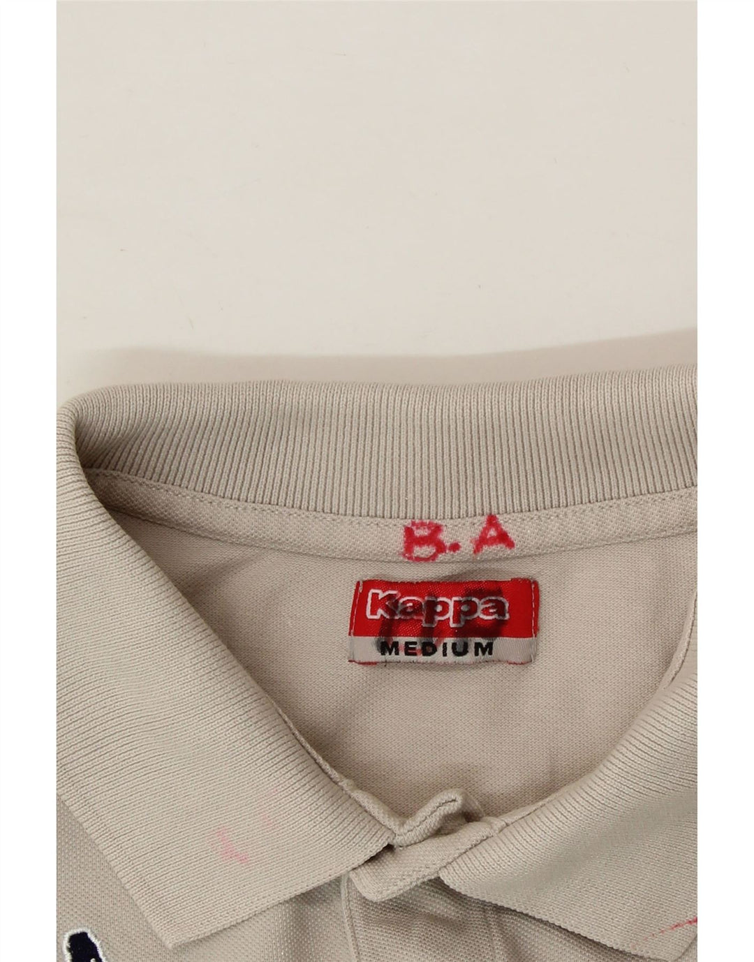 KAPPA Mens Polo Shirt Medium Beige Cotton Vintage Kappa and Second-Hand Kappa from Messina Hembry 