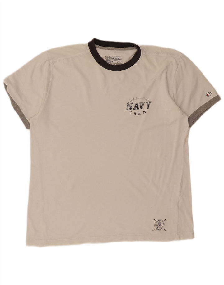 Champion Herren-T-Shirt mit Grafik, XL, Weiß, Farbblock