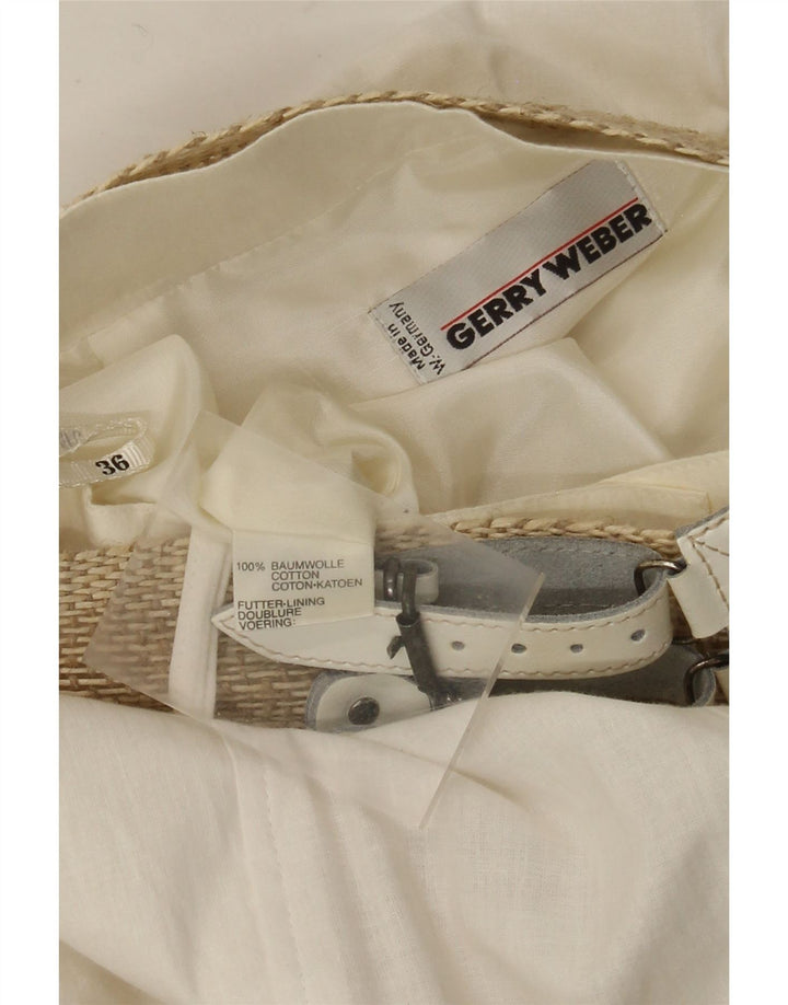 Gerry Weber Damen ausgestellter Rock EU 36 Small W26 Weiße Baumwolle