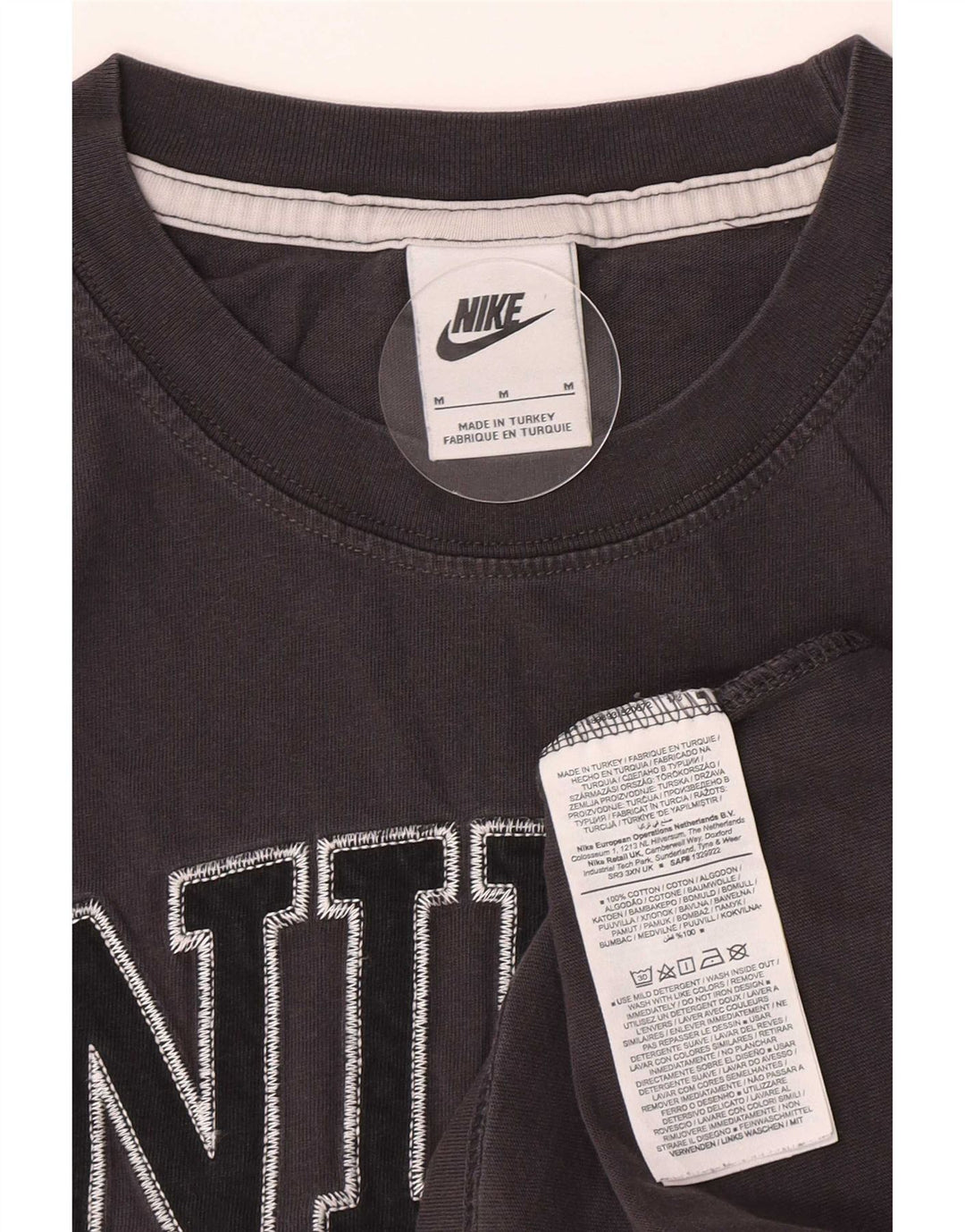 Nike Herren-Grafik-T-Shirt aus mittelgrauer Colourblock-Baumwolle