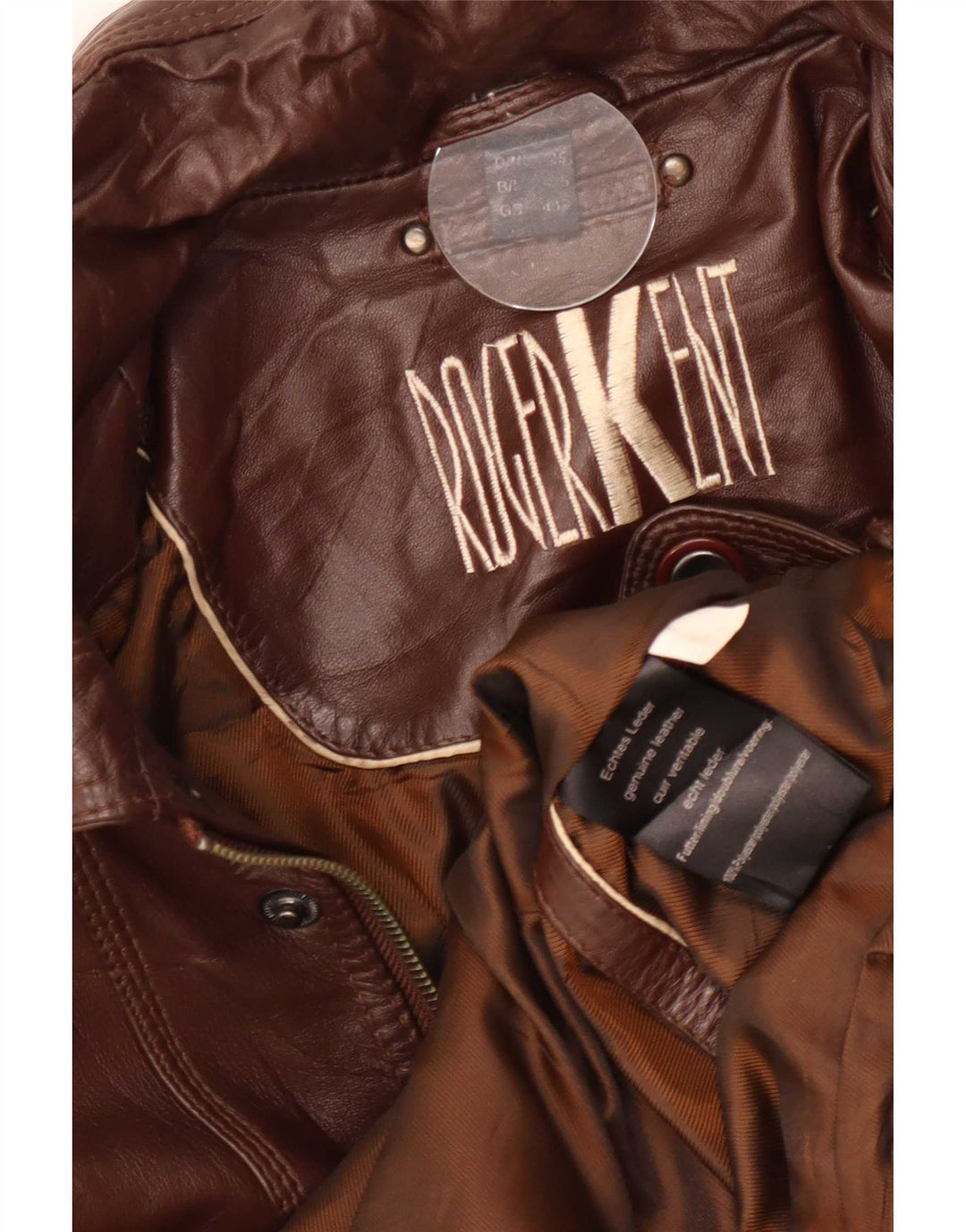 Roger Kent Herren Lederjacke UK 40 Large Braun