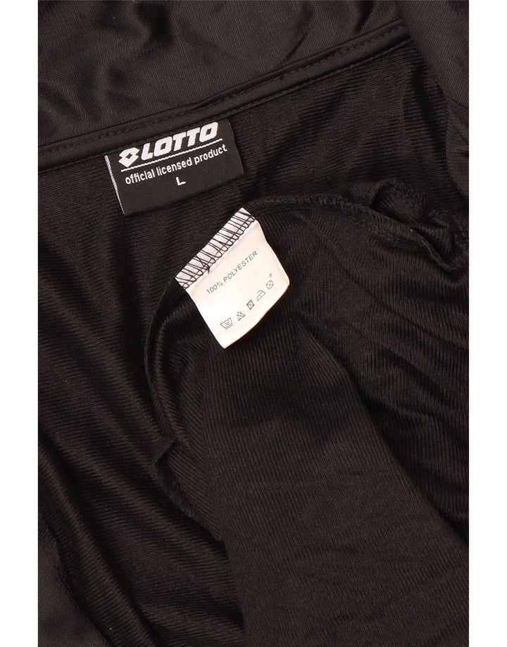 LOTTO Herren-Trainingsanzug-Oberteil, Jacke, groß, aus schwarzem Polyester