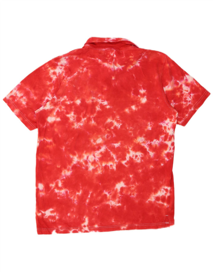 PUMA Herren Poloshirt Large Red Tie Dye