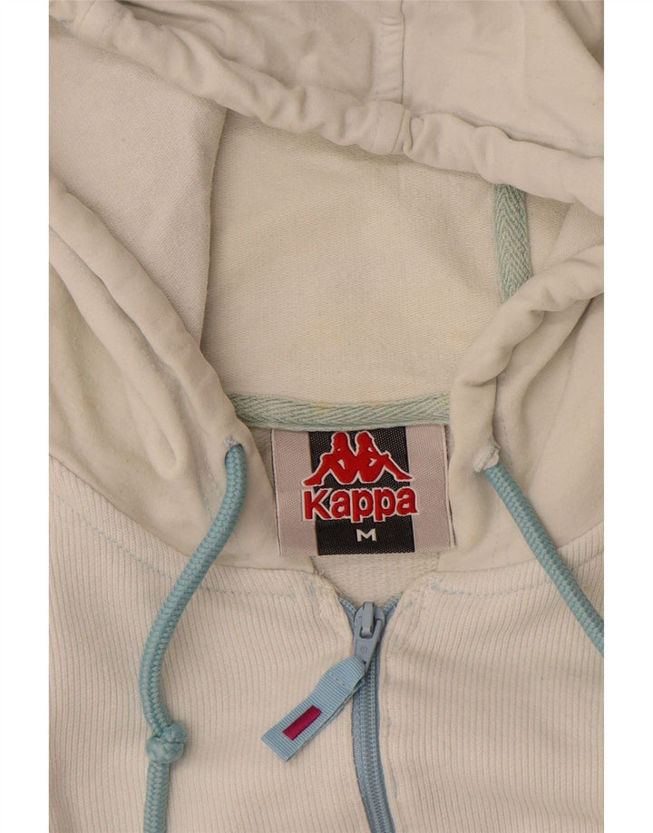 KAPPA Damen Zip Hoodie Pullover UK 14 Mittelweiß