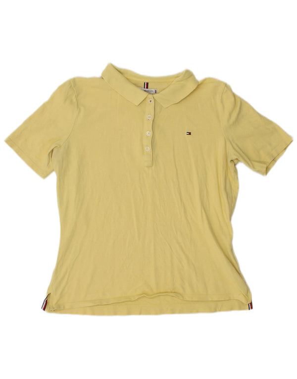 Tommy Hilfiger Damen-Poloshirt mit normaler Passform, UK 12, mittelgelb, Baumwolle