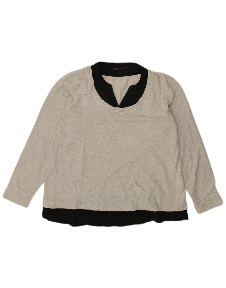 Marks & Spencer Damen-Sweatshirt-Pullover UK 16 Large Grauer Farbblock