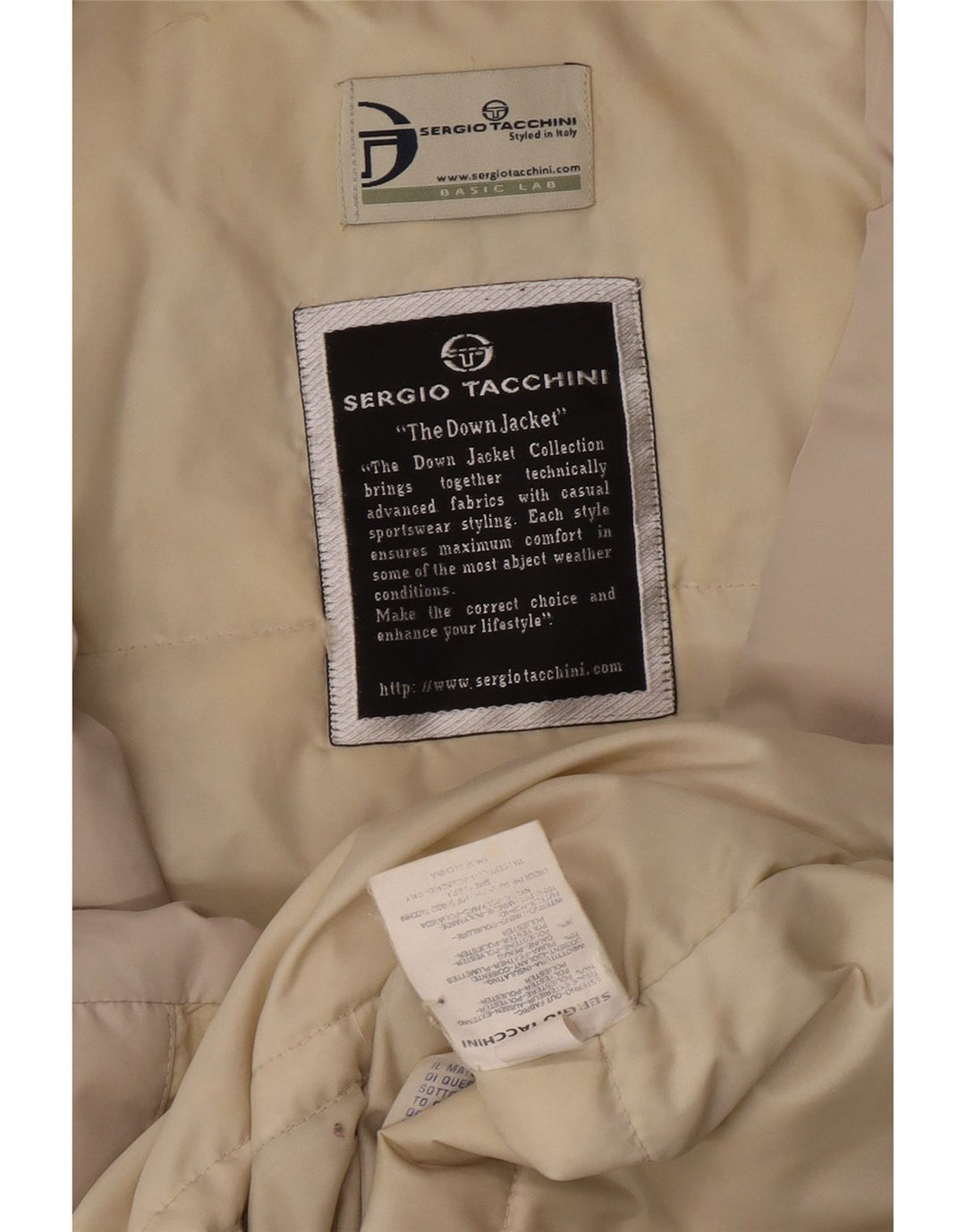 Sergio Tacchini Damen Wattierter Mantel IT 46 Large Beige Polyester