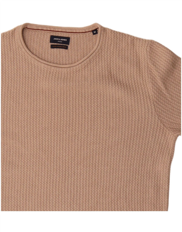 Jack & Jones Herren-Pullover mit Rundhalsausschnitt, mittelbeige Baumwolle