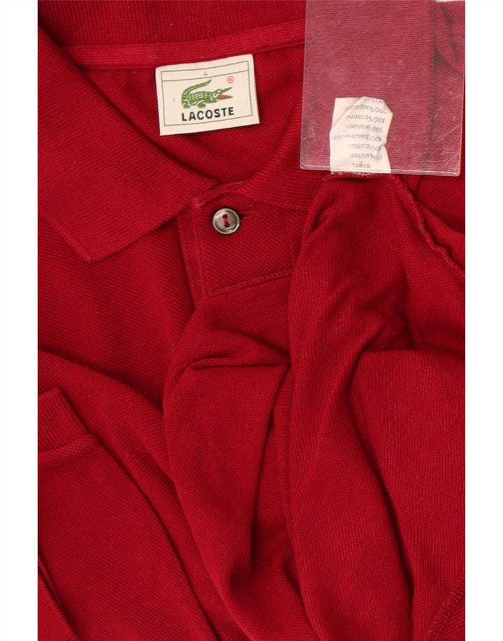 Lacoste Herren-Poloshirt, Größe 4, mittelrote Baumwolle
