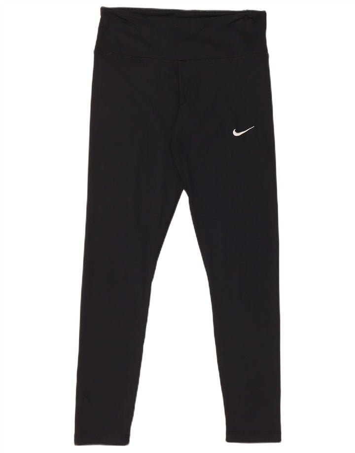 Nike Damen Leggings UK 12 Medium Schwarz Polyester