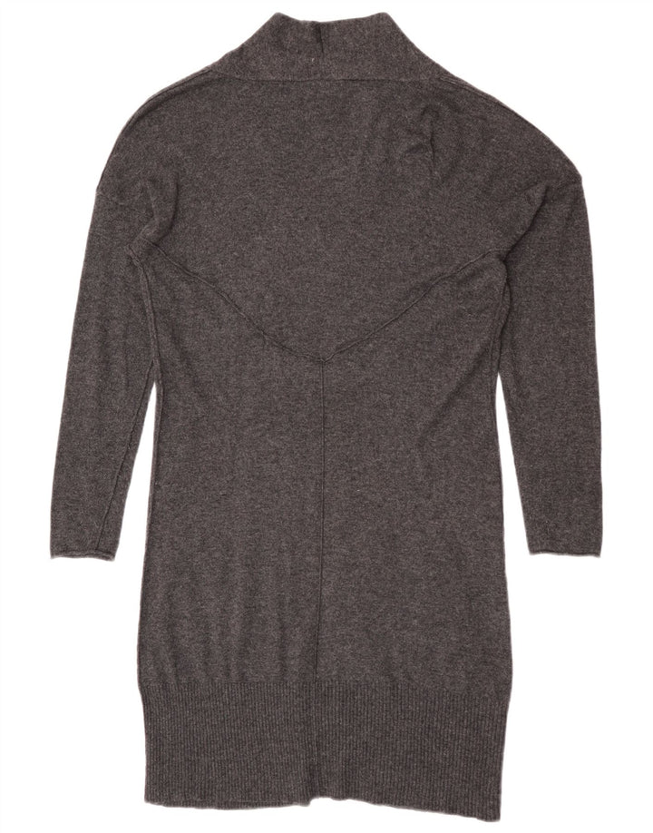 White Stuff Damen Longline Open Cardigan Pullover UK 14 Mittelgraue Viskose