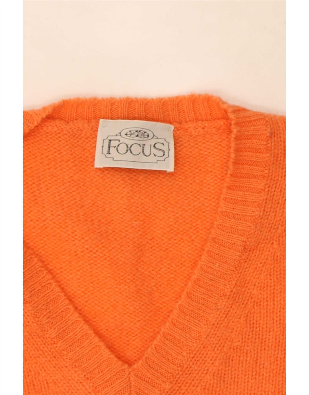 Vintage Herren V-Ausschnitt Pullover Pullover Große Orange Wolle