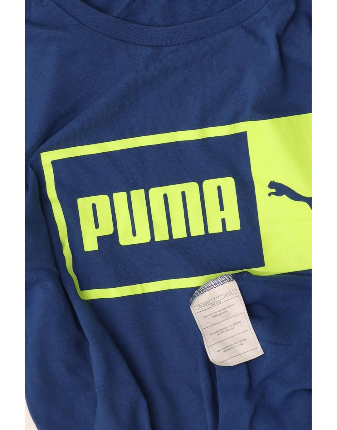 PUMA Herren Graphic Top Langarm Small Blau Baumwolle
