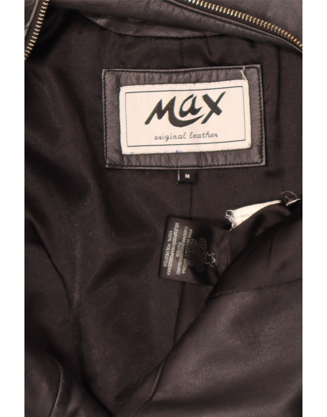Max Damen Crop Biker Lederjacke UK 12 Mittelschwarzes Leder