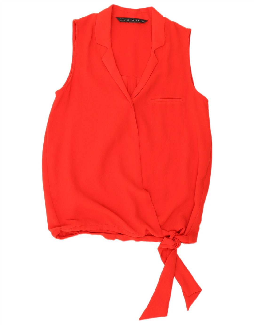 Zara Damen Ärmelloses Wickelblusenoberteil UK 6 XS Rot