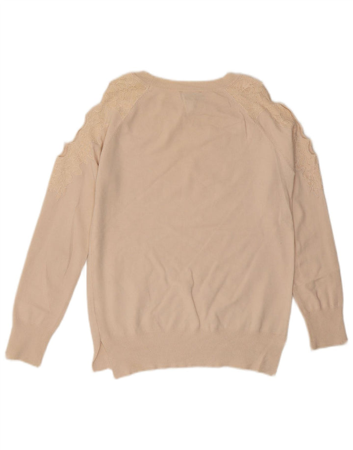 Topshop Damen-Pullover mit U-Boot-Ausschnitt, Gr. 8, Beige