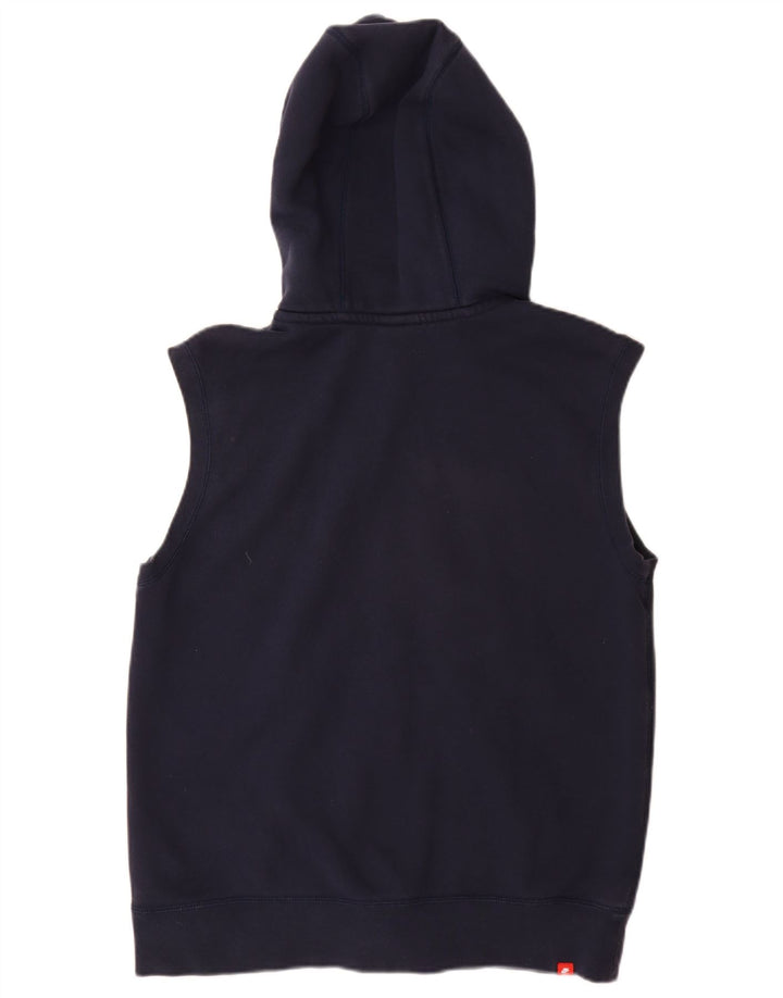 NIKE Damen-Kapuzenpullover, ärmellos, mit Reißverschluss, UK 16, Größe L, Marineblau, Baumwolle