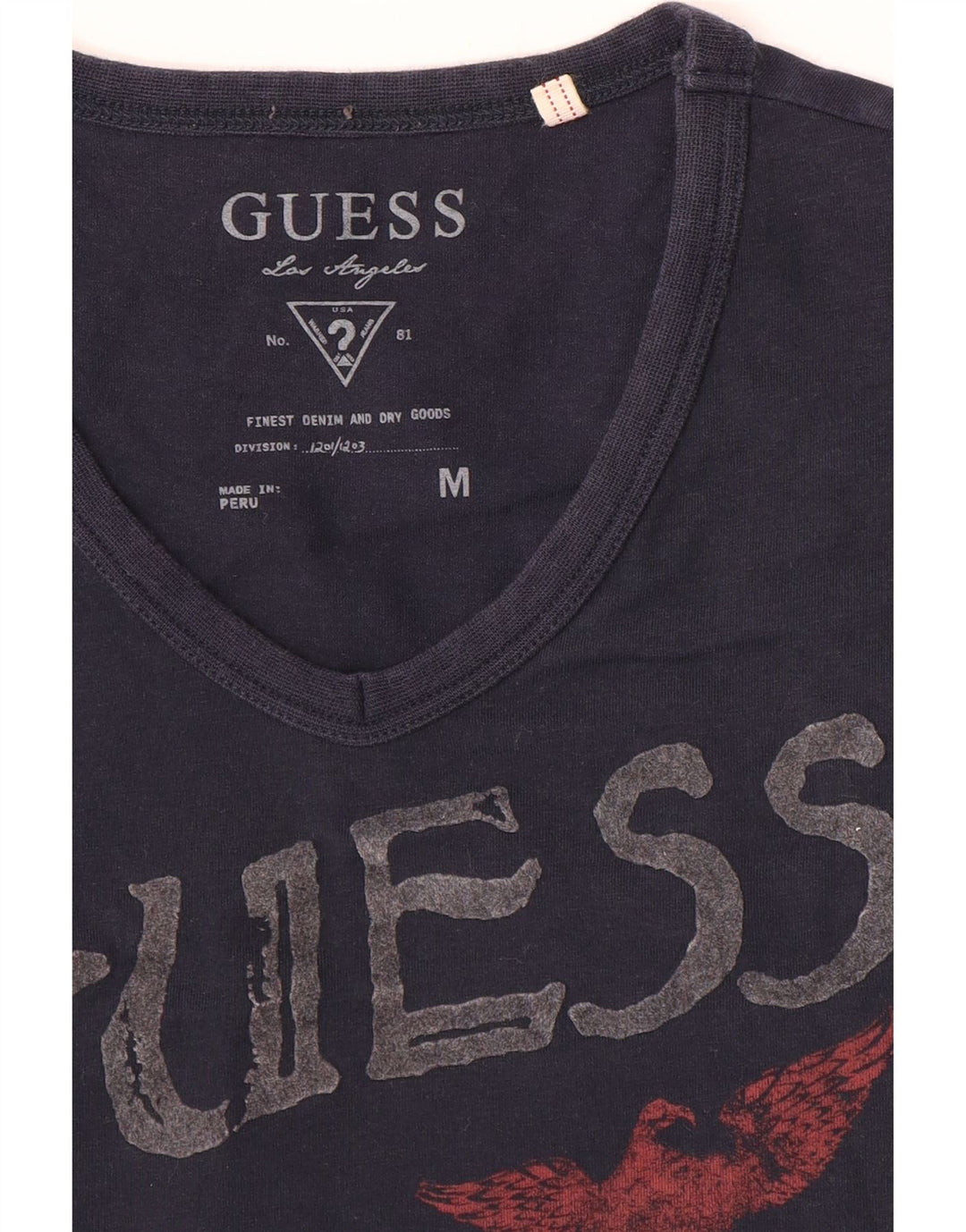 Guess Herren-T-Shirt mit Grafik, mittelgroß, Marineblau