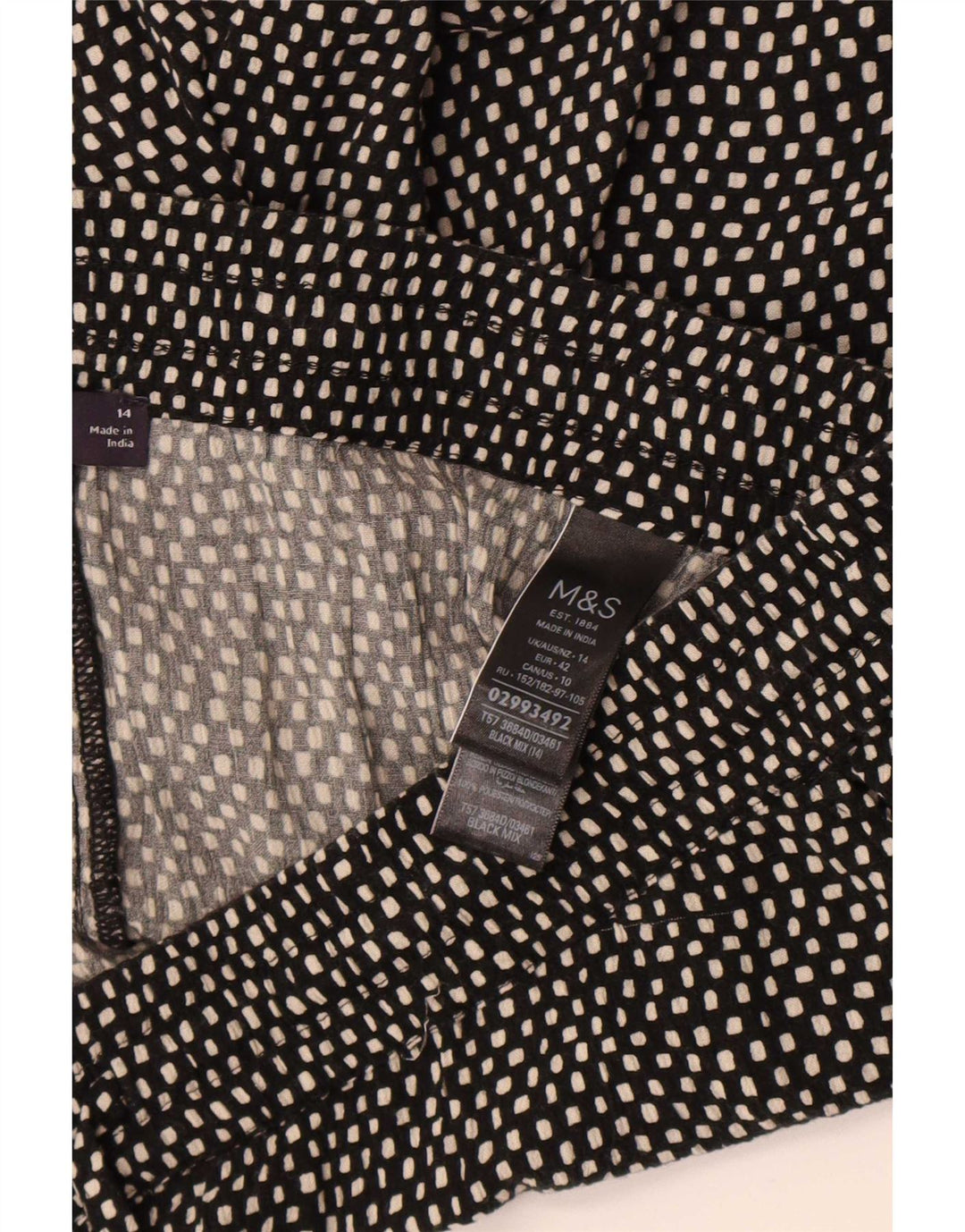Marks & Spencer Damen Chinoshorts UK 14 Large W34 Schwarz gepunktet
