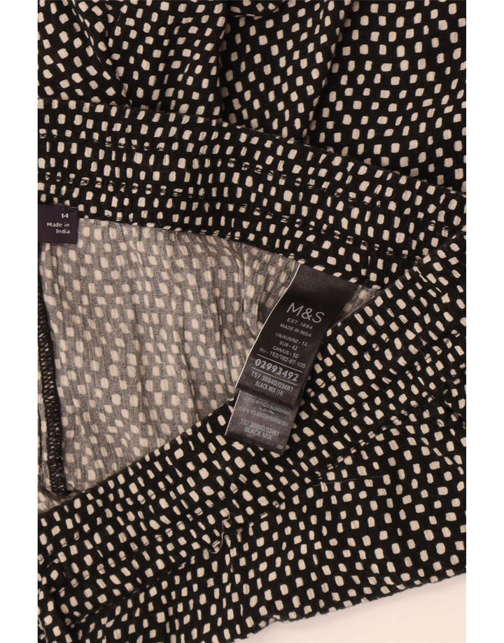 Marks & Spencer Damen Chinoshorts UK 14 Large W34 Schwarz gepunktet