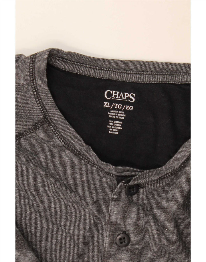 Chaps Herren Top Langarm XL Grau Baumwolle